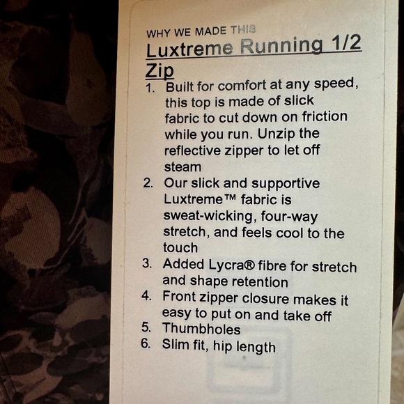 NWT Lululemon Luxtreme Running Half-Zip 10 & 12 - Picture 5 of 8